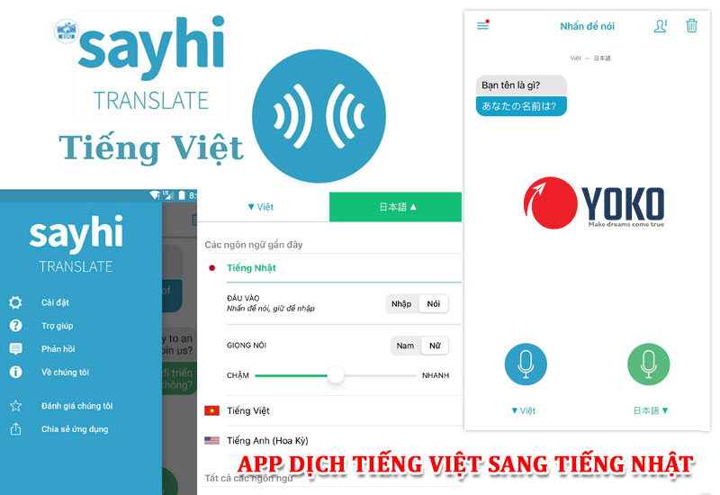 App dịch tiếng Việt sang tiếng Nhật Sayhi