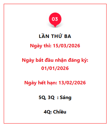Lịch thi Nat-test tháng 03/2026