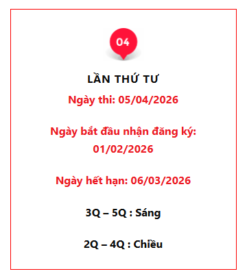 Lịch thi Nat-test tháng 04/2026