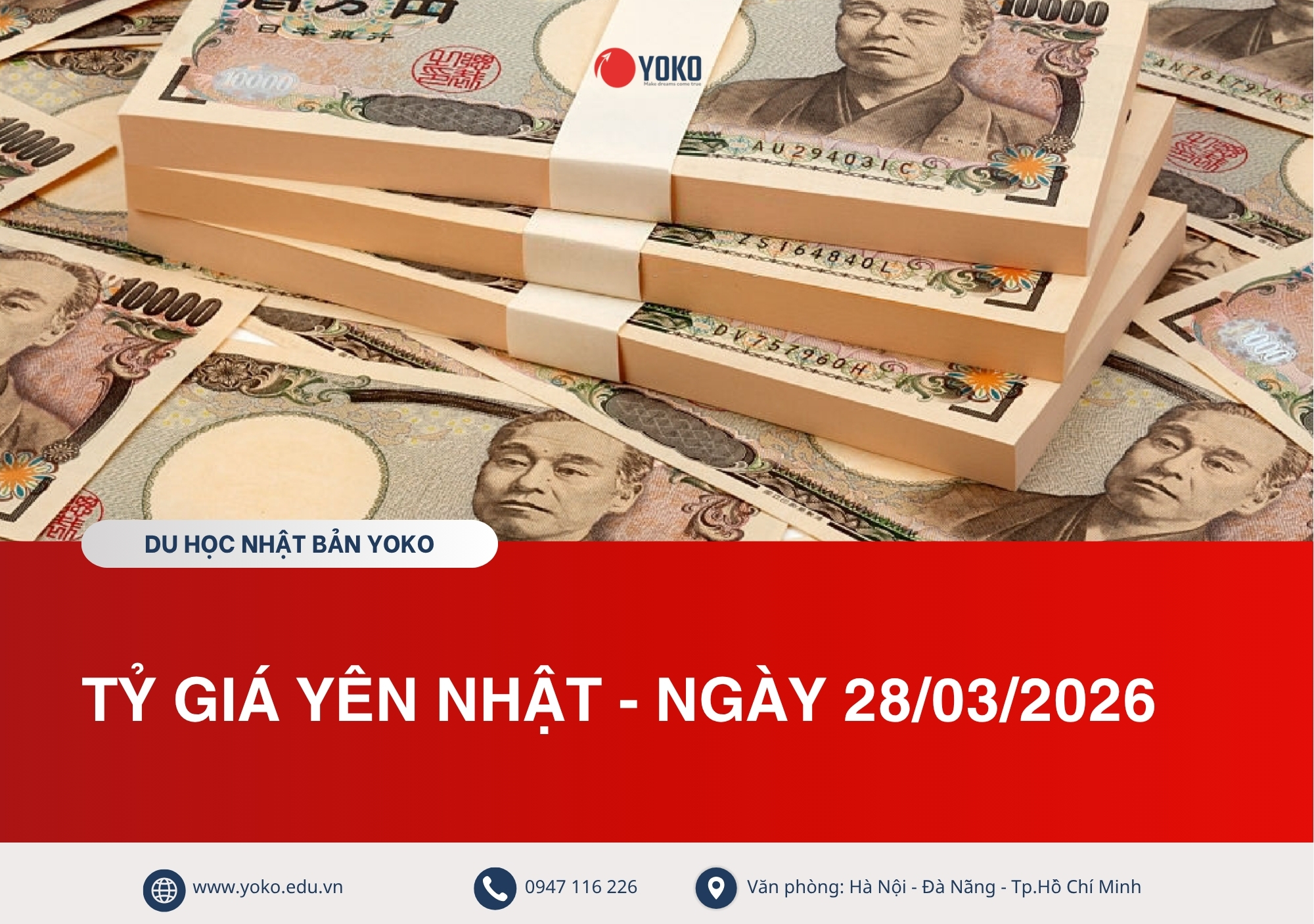 TỶ GIÁ YÊN NHẬT HÔM NAY - NGÀY 28/03/2026